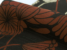 画像をギャラリービューアに読み込む, 半幅帯 おりびと 単品 黒 蓮 リバーシブル 着物 帯 カジュアル レディース アレンジ 半巾帯 細帯 四寸 日本製 女性 和装 和服 レトロ モダン あす楽