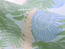 画像をギャラリービューアに読み込む, 半幅帯 おりびと 単品 水色 恐竜 化石 リバーシブル 着物 帯 カジュアル レディース アレンジ 半巾帯 細帯 四寸 日本製 女性 和装 和服 レトロ モダン あす楽