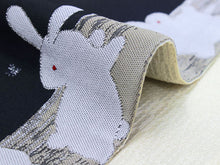 画像をギャラリービューアに読み込む, 半幅帯 おりびと 単品 濃紺 地球 兎 うさぎ リバーシブル 着物 帯 カジュアル レディース アレンジ 半巾帯 細帯 四寸 日本製 女性 和装 和服 レトロ モダン あす楽