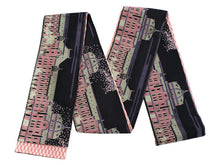 画像をギャラリービューアに読み込む, 半幅帯 おりびと 単品 黒 東京駅 リバーシブル 着物 帯 カジュアル レディース アレンジ 半巾帯 細帯 四寸 日本製 女性 和装 和服 レトロ モダン あす楽