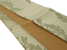 画像をギャラリービューアに読み込む, 半幅帯 百華帯 単品 ベージュ 葉 植物 からし色 黄土色 リバーシブル 着物 帯 カジュアル レディース アレンジ 半巾帯 細帯 四寸 日本製 女性 和装 和服 レトロ あす楽