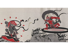 画像をギャラリービューアに読み込む, 半幅帯 リバーシブル 全4色 ブランド おりびと 織美桐 桐生織 帯 細帯 黒 ベージュ 風神雷神 金魚 着物 カジュアル レディース アレンジ 半巾帯 四寸 日本製 女性 和装 和服 レトロ モダン あす楽