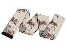 画像をギャラリービューアに読み込む, 半幅帯 リバーシブル 全4色 ブランド おりびと 織美桐 桐生織 帯 細帯 黒 ベージュ 風神雷神 金魚 着物 カジュアル レディース アレンジ 半巾帯 四寸 日本製 女性 和装 和服 レトロ モダン あす楽
