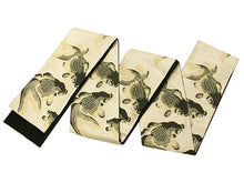 画像をギャラリービューアに読み込む, 半幅帯 リバーシブル 全4色 ブランド おりびと 織美桐 桐生織 帯 細帯 黒 ベージュ 風神雷神 金魚 着物 カジュアル レディース アレンジ 半巾帯 四寸 日本製 女性 和装 和服 レトロ モダン あす楽