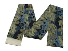 画像をギャラリービューアに読み込む, 半幅帯 リバーシブル 全4色 ブランド おりびと 織美桐 桐生織 帯 細帯 ベージュ 紺 蓮 恐竜 着物 カジュアル レディース アレンジ 半巾帯 四寸 日本製 女性 和装 和服 レトロ モダン あす楽