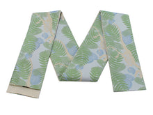 画像をギャラリービューアに読み込む, 半幅帯 リバーシブル 全4色 ブランド おりびと 織美桐 桐生織 帯 細帯 ベージュ 紺 蓮 恐竜 着物 カジュアル レディース アレンジ 半巾帯 四寸 日本製 女性 和装 和服 レトロ モダン あす楽