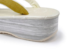 画像をギャラリービューアに読み込む, 草履 カレンブロッソ S M L 白地 麻の葉柄 黄色 鼻緒 足が痛くなりにくい 歩きやすい レディース 女性 着物 和装 Calen Blosso