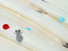 画像をギャラリービューアに読み込む, 帯揚げ 正絹 衿秀 単品 ベージュ 白 刺繍 ねずみ 風船 日本製 女性 レディース 和装小物 着物 洒落 おしゃれ 色無地 小紋 紬 丹後ちりめん