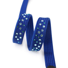 画像をギャラリービューアに読み込む, 帯締め 単品 正絹 衿秀 平組 カジュアル向き 青 ラインストーン チェコガラス プレシオサ カジュアル 平締め 組紐 帯〆 小紋 紬 和装小物 着付け小物 着物 和服 和装 おびじめ レディース 女性 日本製 ネコポス あす楽