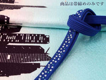 画像をギャラリービューアに読み込む, 帯締め 単品 正絹 衿秀 平組 カジュアル向き 青 ラインストーン チェコガラス プレシオサ カジュアル 平締め 組紐 帯〆 小紋 紬 和装小物 着付け小物 着物 和服 和装 おびじめ レディース 女性 日本製 ネコポス あす楽