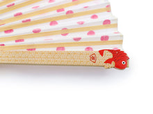 画像をギャラリービューアに読み込む, 扇子 扇子袋 2点セット 西川庄六商店 縁起 鯛 めで鯛 綿 赤 水玉 ドット 桐箱入り エコ ギフト プレゼント 贈り物 春 夏 母の日 女性 せんす 和装小物 雑貨 暑さ対策 節電 エコ 飛沫防止 あす楽