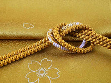 画像をギャラリービューアに読み込む, 洗える着物 コーディネートセット 袷 Mサイズ 着物 赤茶 縞 名古屋帯 紺 葉 リーフ 正絹帯揚げ帯締め 4点セット 小紋 レディース 女性 帯あげ 帯〆 プレタ 和装 和服