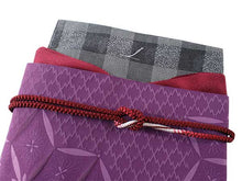 画像をギャラリービューアに読み込む, 洗える着物 コーディネートセット 袷 Mサイズ 着物 黒 市松 格子 名古屋帯 薄紫 麻の葉 正絹帯揚げ帯締め 4点セット 小紋 レディース 女性 帯あげ 帯〆 プレタ 和装 和服