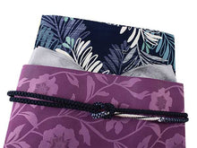 画像をギャラリービューアに読み込む, 洗える着物 コーディネートセット 袷 フリーサイズ 着物 濃紺 リーフ 名古屋帯 薄紫 花柄 正絹帯揚げ帯締め 4点セット 小紋 レディース 女性 帯あげ 帯〆 プレタ R・KIKUCHI 和装 和服