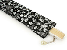 画像をギャラリービューアに読み込む, 扇子 扇子袋 2点セット レース レディース ブランシュ 黒 桐箱入り エコ ギフト プレゼント 贈り物 春 夏 母の日 婦人 女性 女 コットン ナイロン せんす 和装小物 雑貨 暑さ対策 節電 エコ 飛沫防止 あす楽