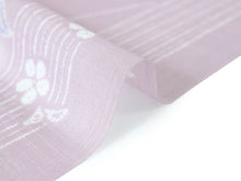 画像をギャラリービューアに読み込む, 着物 洗える着物 反物 夏用 夏 紗 レディース セミオーダー 仕立て付 XS S M L XL 単衣 薄赤紫 薄紫 縦縞 花 市田ひろみ好み 和装 和服 女性 小紋 カジュアル お洒落着 送料無料 きもの 羽織 コート