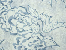 画像をギャラリービューアに読み込む, 着物 洗える着物 反物 夏用 夏 紗 レディース セミオーダー 仕立て付 XS S M L XL 単衣 オフホワイト 薄藍色 花柄 牡丹 市田ひろみ好み 和装 和服 女性 小紋 カジュアル お洒落着 送料無料 きもの 羽織 コート