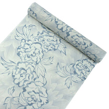 画像をギャラリービューアに読み込む, 着物 洗える着物 反物 夏用 夏 紗 レディース セミオーダー 仕立て付 XS S M L XL 単衣 オフホワイト 薄藍色 花柄 牡丹 市田ひろみ好み 和装 和服 女性 小紋 カジュアル お洒落着 送料無料 きもの 羽織 コート