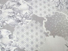 画像をギャラリービューアに読み込む, 着物 洗える着物 反物 夏用 夏 紗 レディース セミオーダー 仕立て付 XS S M L XL 単衣 灰色 雪輪 花 麻の葉 市田ひろみ好み 和装 和服 女性 小紋 カジュアル お洒落着 送料無料 きもの 羽織 コート