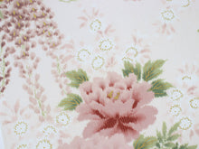 画像をギャラリービューアに読み込む, 着物 洗える着物 反物 夏用 夏 絽 縦絽 レディース セミオーダー 仕立て付 XS S M L XL 単衣 白色 ピンク色 牡丹 藤 花 百華 MOMOKA 和装 和服 女性 小紋 カジュアル お洒落着 送料無料 きもの 羽織 コート