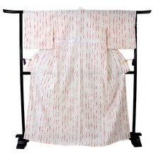 画像をギャラリービューアに読み込む, レース着物 単衣 春 初夏 単品 仕立て上がり 華かづら レース フリー 白色 赤色 クリーム色 縦縞 丸 吸水速乾 クールパス 浴衣 レディース 女性 和装 和服 送料無料