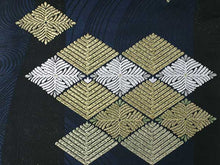 画像をギャラリービューアに読み込む, 袋帯 礼装 六通 黒 紺 流水 若松菱 菱 単品 新品 訪問着 フォーマル ポリエステル 洗える 仕立て上がり プレタ レディース 女性 和服 和装 着物 送料無料