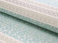 画像をギャラリービューアに読み込む, 袋帯 水色 青緑 グレー ダマスク柄 縞 単品 新品 カジュアル ポリエステル 洗える 仕立て上がり プレタ レディース 女性 和服 和装 着物 送料無料