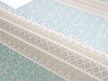 画像をギャラリービューアに読み込む, 袋帯 水色 青緑 グレー ダマスク柄 縞 単品 新品 カジュアル ポリエステル 洗える 仕立て上がり プレタ レディース 女性 和服 和装 着物 送料無料