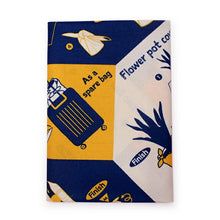 画像をギャラリービューアに読み込む, 風呂敷 ふろしき 73cm 二巾 With結 紺 からし オフホワイト 英語表記の様々な結び方柄 日本製 再生ポリエステル使用 コンパクト おしゃれ ギフト プレゼント 贈り物 お洒落 エコバック フロシキ 英語 オールシーズン ネコポス発送可能