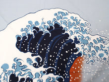 画像をギャラリービューアに読み込む, 風呂敷 ふろしき 118cm 大判 白 紺 オレンジ 水色 浮世絵 北斎浪柄 大きい 自遊布 日本製 綿 コットン コンパクト おしゃれ ギフト プレゼント 贈り物 お洒落 エコバック フロシキ オールシーズン 風景 ネコポス発送可能