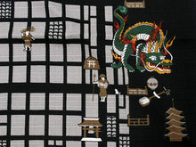 画像をギャラリービューアに読み込む, 風呂敷 ふろしき 小風呂敷 50cm お弁当 弁当包み ランチクロス 綿小 京都 洛中洛外 黒 グレー色 中巾 小さい 日本製 綿100% コットン コンパクト おしゃれ ギフト プレゼント 贈り物 お洒落 大人 男性 女性 男の子 女の子 和柄 和風 ネコポス発送可能