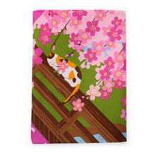 画像をギャラリービューアに読み込む, 風呂敷 綿小ふろしき 50cm 中巾 花見 桜 ねこ 4月 ピンク色 小さい 日本製 綿100% お弁当 弁当包み コットン 三毛猫みけの夢日記 コンパクト おしゃれ ギフト プレゼント 贈り物 お洒落 エコバック フロシキ オールシーズン 風景 猫 ネコポス発送可能