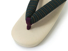 画像をギャラリービューアに読み込む, 草履 レディース ウレタン フリーサイズ 紺 緑 黄色 縞 紫 鼻緒 生成り きなり オフホワイト カジュアル 女性 23cm 23.5cm 24cm 24.5cm ぞうり 履物 着物 和装 和服 ウレタンソール あす楽