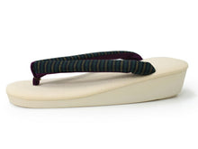 画像をギャラリービューアに読み込む, 草履 レディース ウレタン フリーサイズ 紺 緑 黄色 縞 紫 鼻緒 生成り きなり オフホワイト カジュアル 女性 23cm 23.5cm 24cm 24.5cm ぞうり 履物 着物 和装 和服 ウレタンソール あす楽