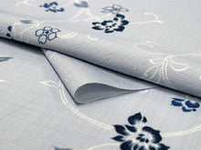 画像をギャラリービューアに読み込む, 東レ セオα 仕立て付 夏物 単衣 ゆかた 洗える 浴衣 反物 夏 レディース フルオーダー 夏着物 青 グレー 花唐草 TORAY CEOα 月華美人 和装 和服 女性 送料無料