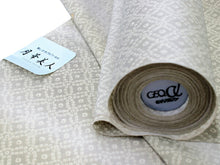 画像をギャラリービューアに読み込む, 東レ セオα 仕立て付 夏物 単衣 ゆかた 洗える 浴衣 反物 夏 レディース フルオーダー 夏着物 グレーベージュ グレー 白 横縞 横段 鹿の子柄 TORAY CEOα 月華美人 和装 和服 女性 送料無料