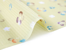 画像をギャラリービューアに読み込む, 東レ シルック 仕立て付 絽 夏物 洗える 反物 夏 レディース フルオーダー 夏着物 黄色 小花柄 花 かたせ梨乃 梨乃景色 TORAY silook 紙人形 和装 和服 女性 送料無料