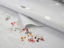 画像をギャラリービューアに読み込む, 東レ シルック 仕立て付 絽 夏物 洗える 反物 夏 レディース フルオーダー 夏着物 ブルーグレー 薄紫 萩 桔梗 花 TORAY silook 紙人形 和装 和服 女性 送料無料