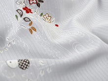 画像をギャラリービューアに読み込む, 東レ シルック 仕立て付 絽 夏物 洗える 反物 夏 レディース フルオーダー 夏着物 ブルーグレー 薄紫 萩 桔梗 花 TORAY silook 紙人形 和装 和服 女性 送料無料