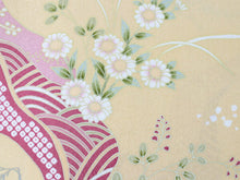 画像をギャラリービューアに読み込む, 洗える着物 コーディネートセット Mサイズ 単衣 ベージュ 道長取り 菊 着物 グレー 花 名古屋帯 赤紫 正絹帯揚げ帯締め 4点セット 小紋 レディース 女性 着物 帯 帯あげ 帯〆 プレタ 和装 和服