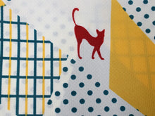 画像をギャラリービューアに読み込む, 洗える着物 コーディネートセット Mサイズ 単衣 ベージュ 白 猫 ねこ 幾何学 着物 赤 花唐草 名古屋帯 茶色 正絹帯揚げ帯締め 4点セット 小紋 レディース 女性 着物 帯 帯あげ 帯〆 プレタ 和装 和服