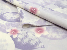 画像をギャラリービューアに読み込む, 洗える着物 セミオーダー付き 反物 単品 みすゞうた 薄紫 葉 桔梗 可愛い ポップ 柄 レディース 女性 小紋 和装 和服 XS S M L XL サイズ 広幅 クイーンサイズ 袷 単衣 羽織 コート 送料無