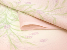 画像をギャラリービューアに読み込む, 洗える着物 セミオーダー付き 反物 単品 夏物 金子みすゞ みすゞうた ピンク ラベンダー 花 XS・S・M・L・XLサイズから選べる 上品 かわいい レディース 女性 小紋 和装 和服 袷 単衣 きもの 羽織 コート 送料無料