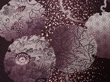 画像をギャラリービューアに読み込む, 洗える着物 反物 セミオーダー 仕立て付 市田ひろみ 袷 単衣 濃紫 雪輪 麻の葉 XS S M L XL 和装 和服 女性 レディース 小紋 市田ひろみ好み 送料無料 きもの 羽織 コート ポリエステル 京都