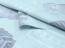画像をギャラリービューアに読み込む, 洗える長襦袢 反物 金子みすゞ 水色 書籍柄 セミオーダーお仕立て付き みすゞうた 送料無料