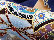 画像をギャラリービューアに読み込む, お宮参り 産着 男の子 紺 兜 扇 束ね熨斗 着物 長襦袢 セット 古典 七五三 3歳 5歳 青 祝着 のしめ うぶぎ 和装 和服 正装