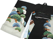 画像をギャラリービューアに読み込む, お宮参り 産着 男の子 黒 龍 兜 小槌 着物 長襦袢 セット 古典 七五三 3歳 5歳 祝着 のしめ うぶぎ 和装 和服 正装