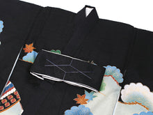 画像をギャラリービューアに読み込む, お宮参り 産着 男の子 黒 龍 兜 小槌 着物 長襦袢 セット 古典 七五三 3歳 5歳 祝着 のしめ うぶぎ 和装 和服 正装