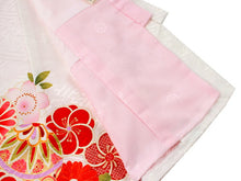 画像をギャラリービューアに読み込む, お宮参り 産着 女の子 白 ねじ梅 菊 鞠 着物 長襦袢 セット 古典 七五三 3歳 祝着 のしめ うぶぎ 和装 和服 正装