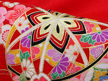 画像をギャラリービューアに読み込む, お宮参り 産着 女の子 赤 手鞠 桜 梅 牡丹 着物 長襦袢 セット 古典 七五三 3歳 祝着 のしめ うぶぎ 和装 和服 正装